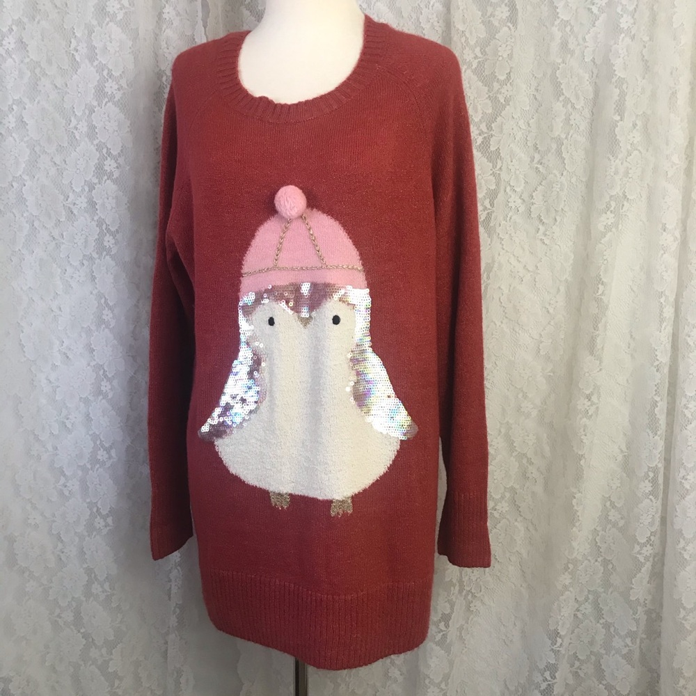 LC Embellished Reglan Tunic Sweater Womens Sz XLg - Picture 2 of 6